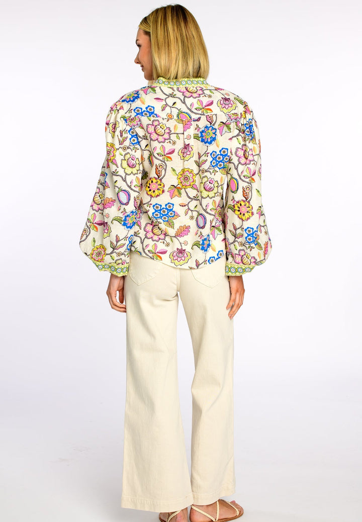 Emily Top in Spring Flower Ivory