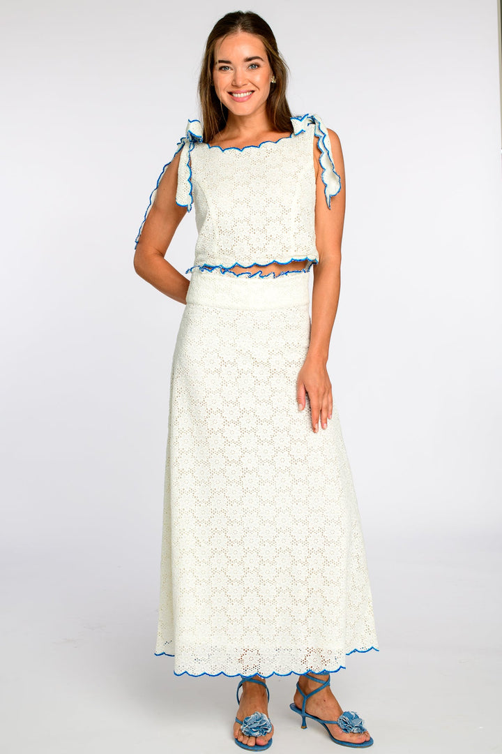 Frannie Skirt in White Eyelet