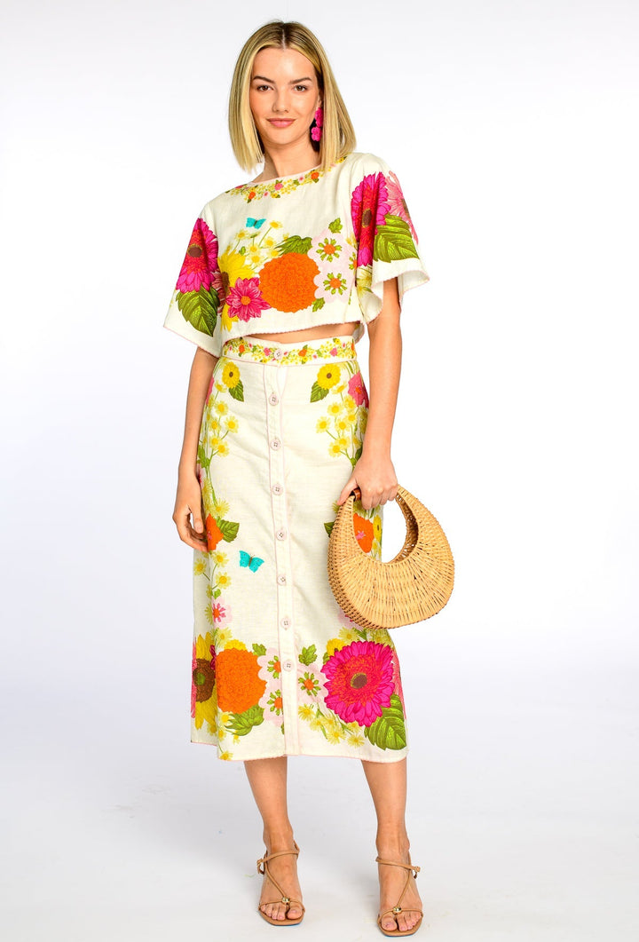 Paloma Top in Wildflower Ivory