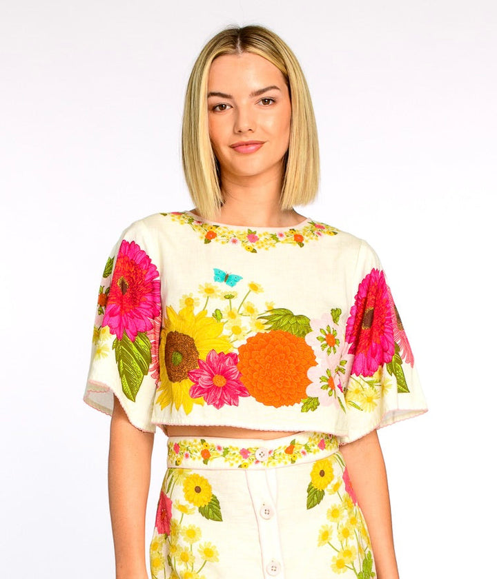 Paloma Top in Wildflower Ivory