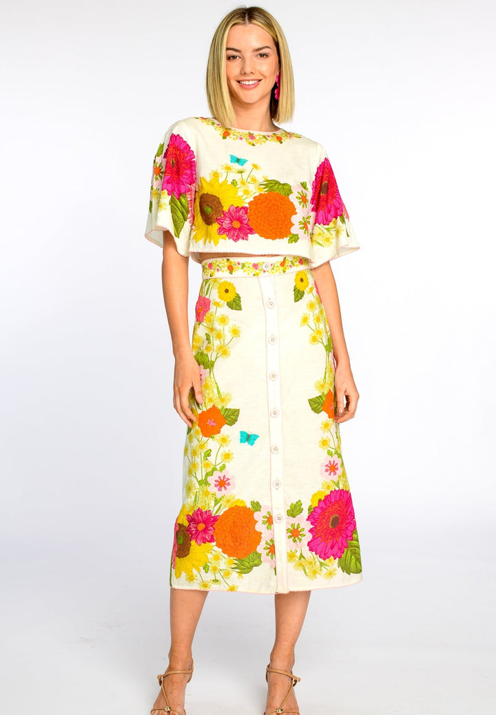 Frannie Skirt in Wildflower Ivory