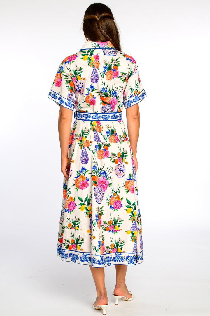 Collins Dress in Ivory Ginger Jars