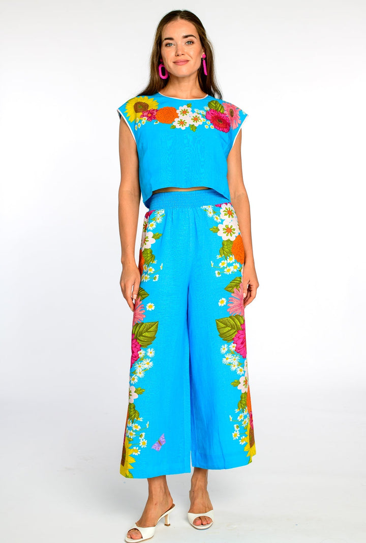 Jackie Top in Wildflower Aqua