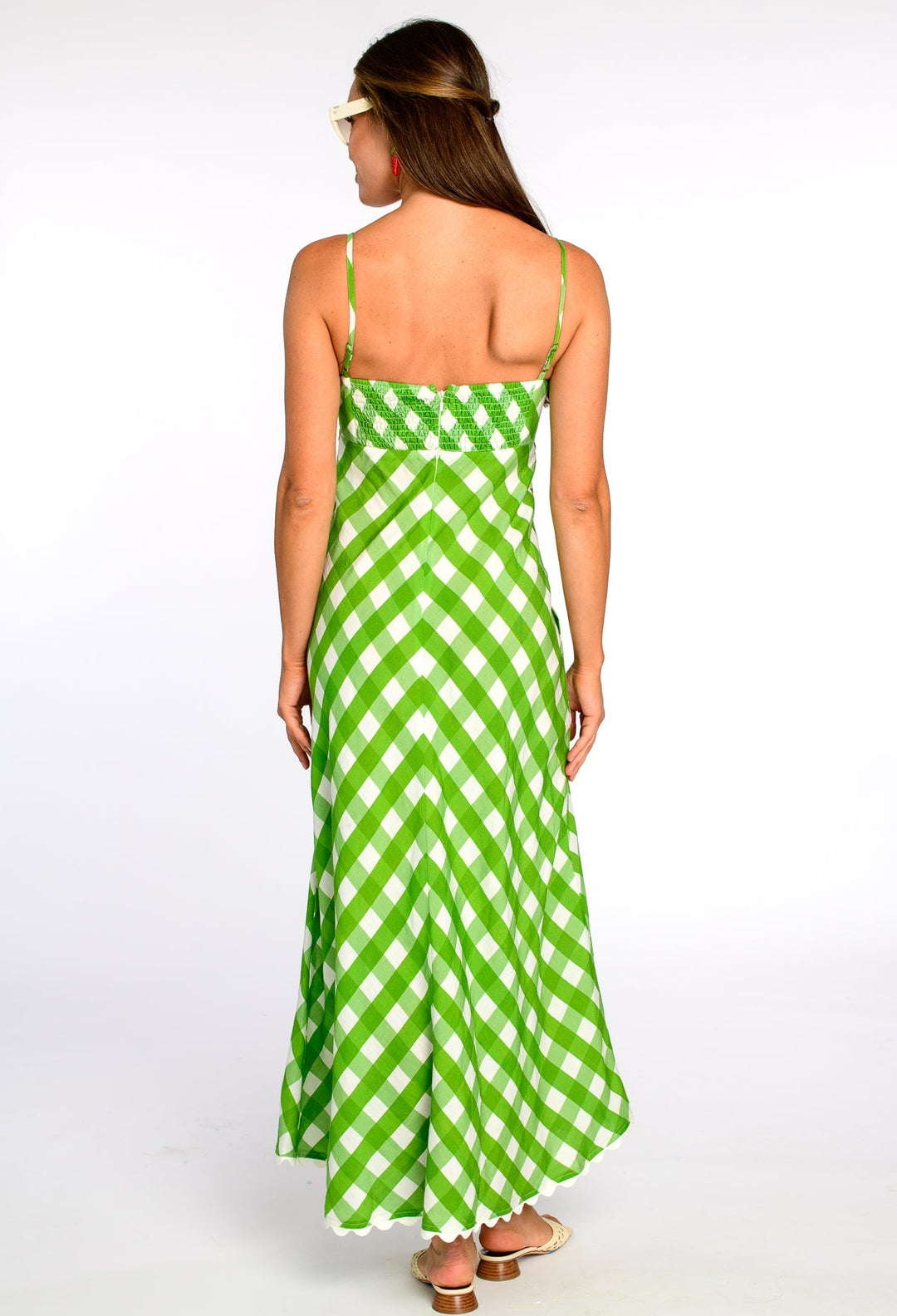 Annalisa Dress in Green Gingham