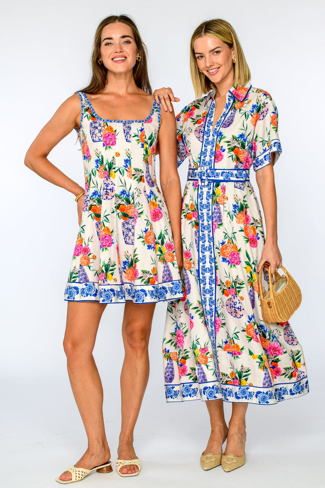 Collins Dress in Ivory Ginger Jars