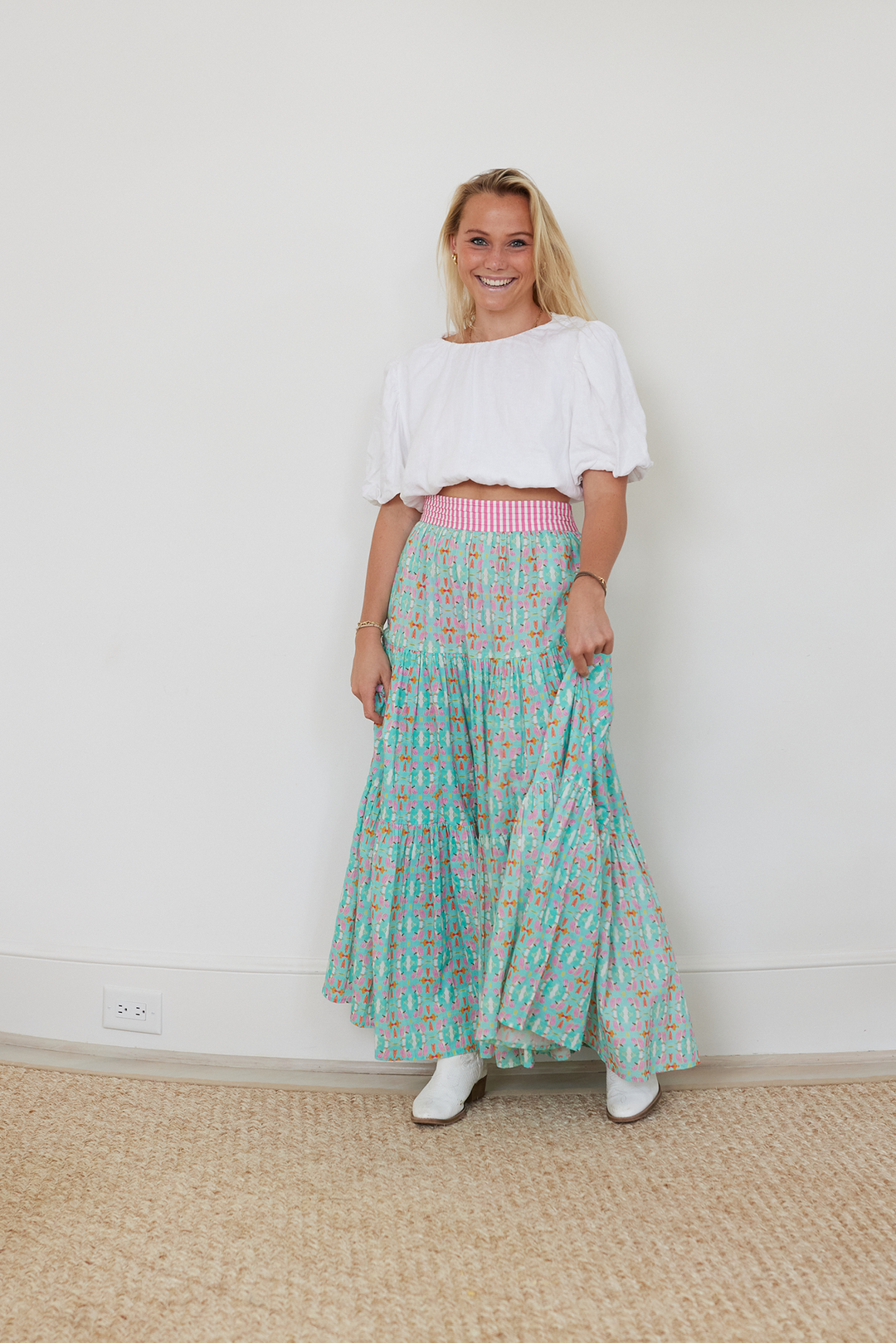 Triple Tiered Maxi Skirt - Birds of Paradise