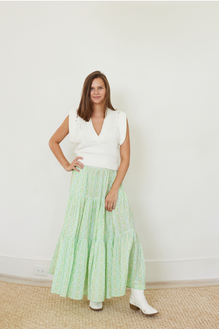 Triple Tiered Maxi Skirt - Elephant Falls