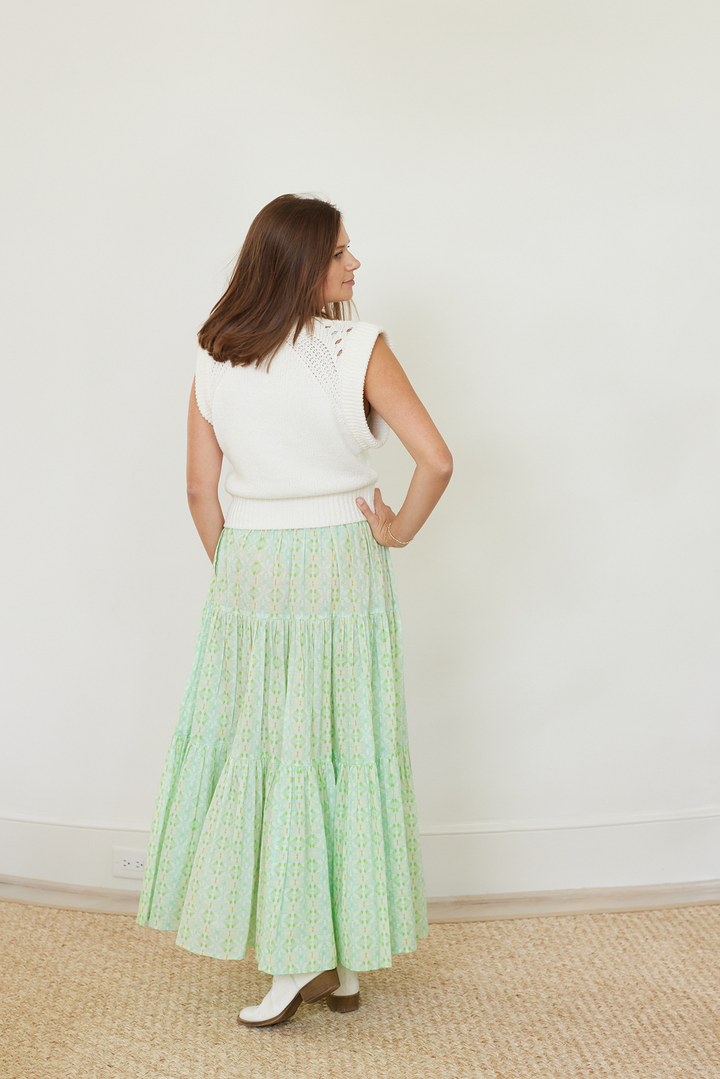 Triple Tiered Maxi Skirt - Elephant Falls