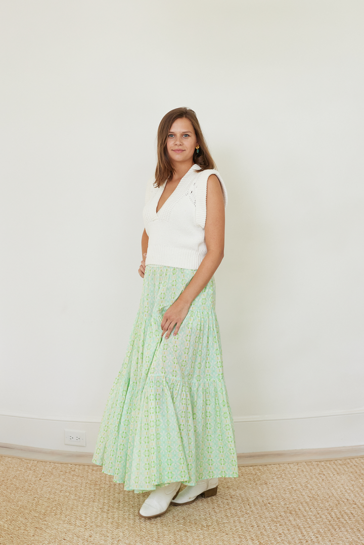 Triple Tiered Maxi Skirt - Elephant Falls