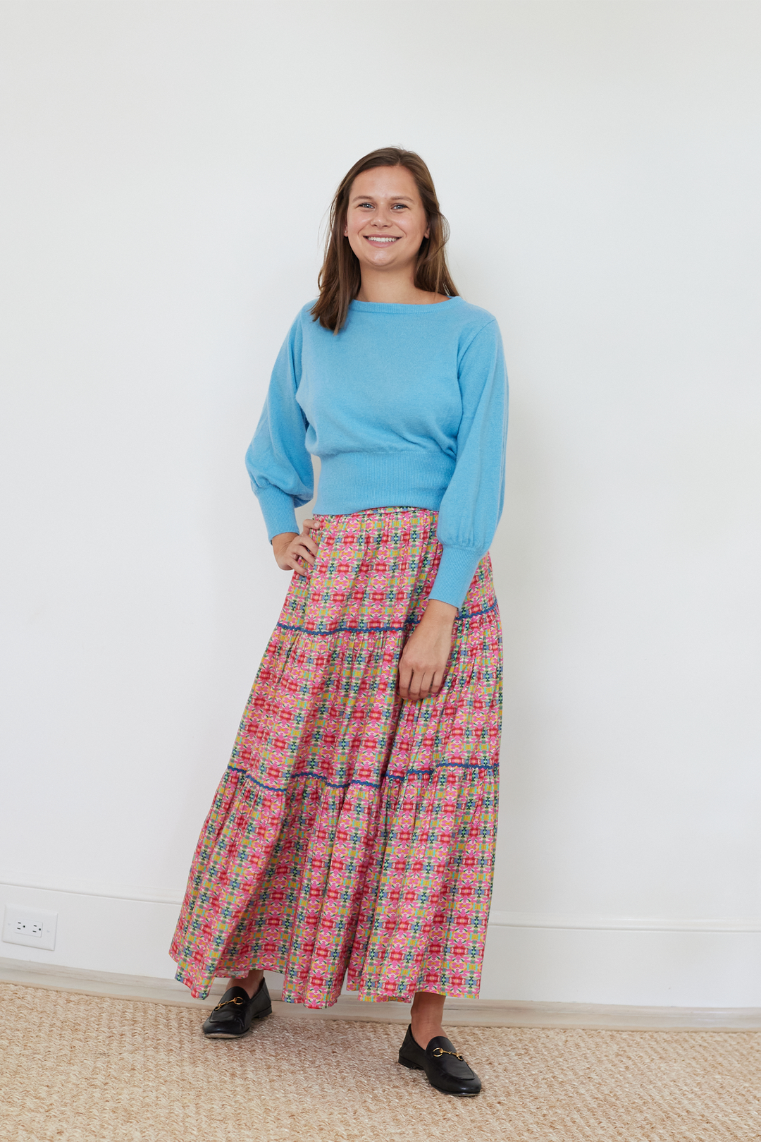 Triple Tiered Maxi Skirt - Moroccan Pink