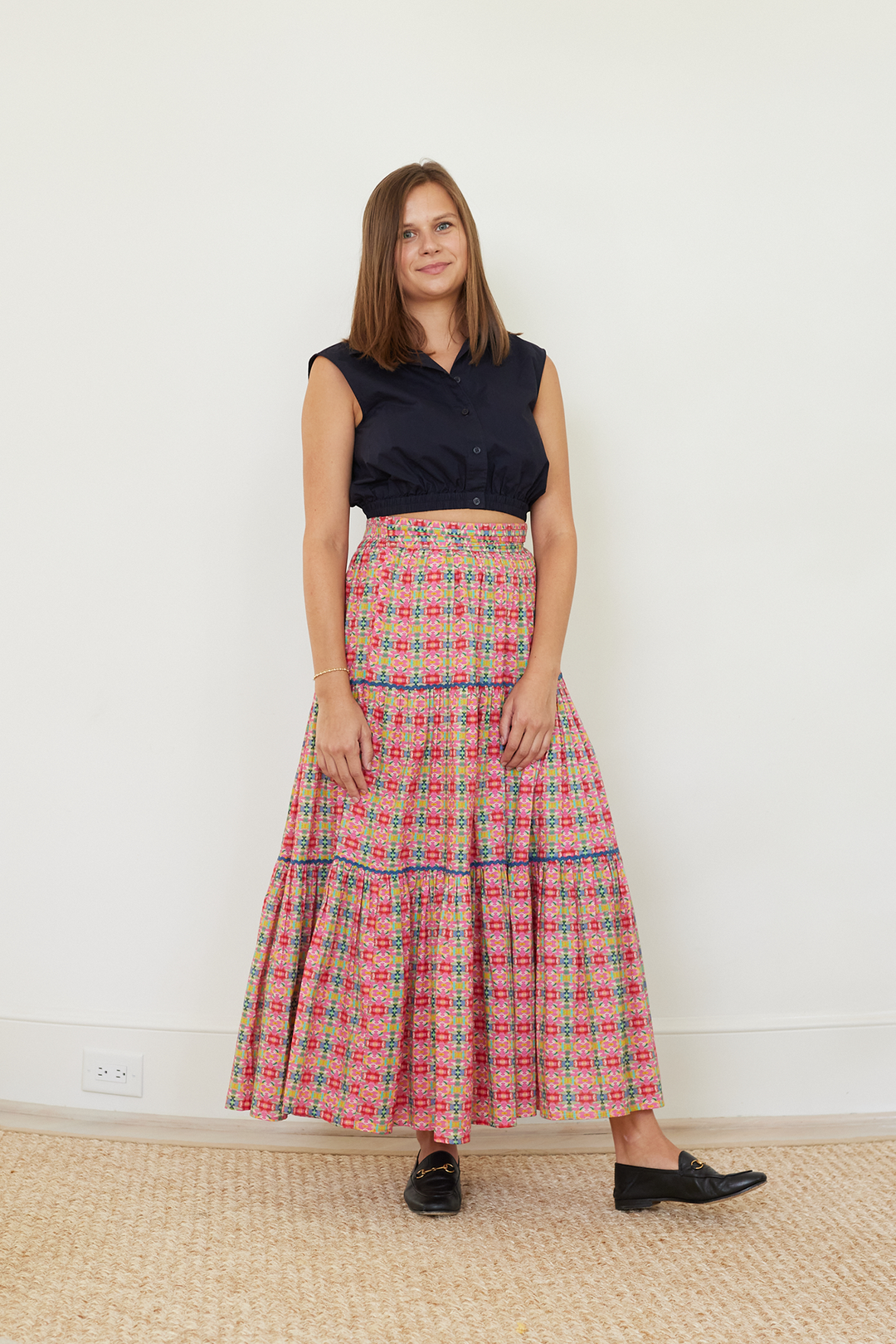 Triple Tiered Maxi Skirt - Moroccan Pink