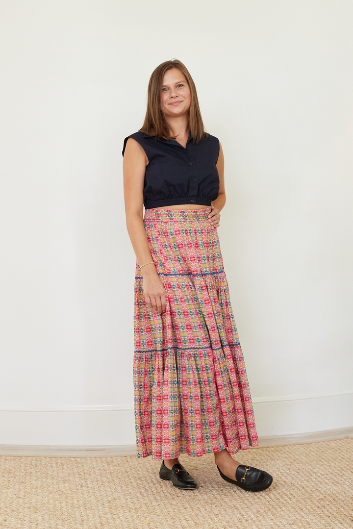 Triple Tiered Maxi Skirt - Moroccan Pink