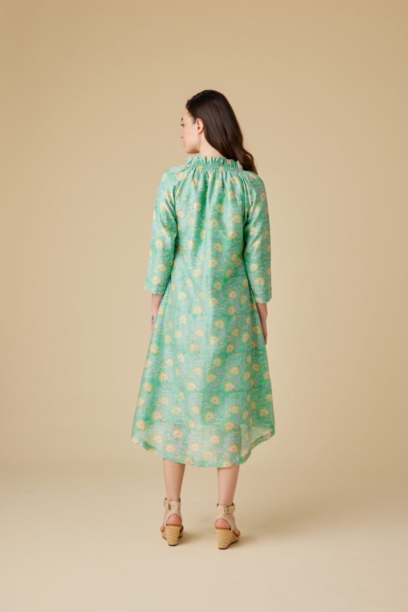 Esme Chanderi Silk Midi Dress