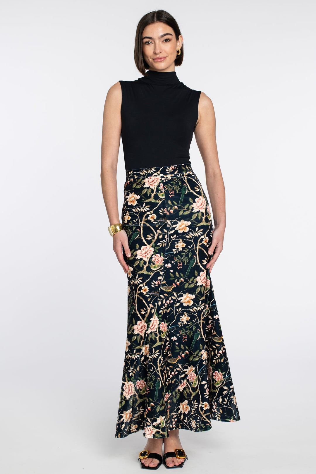 Serena Skirt in Chinoiserie Black