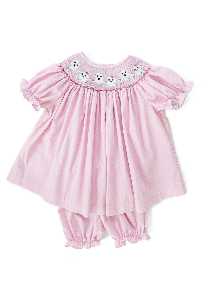 Ghosts Smocked Annabelle Bloomer Set