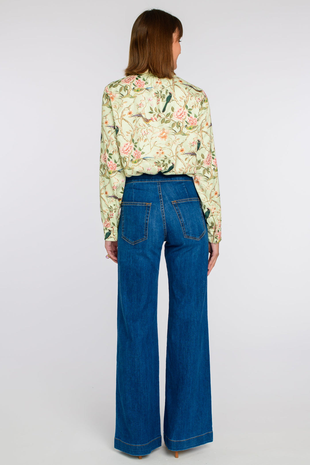 Brit Bow Blouse in Chinoiserie Pear