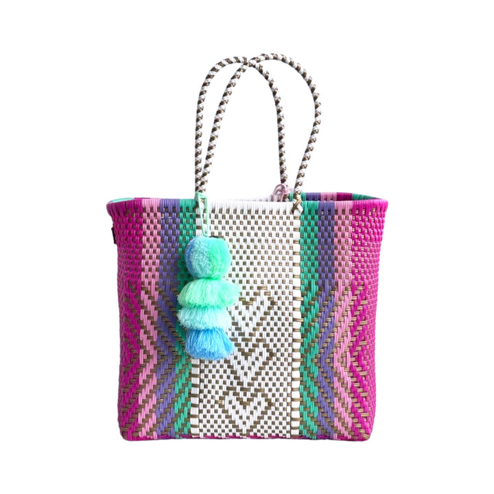 Heart Guide in Pink / Aqua Citron Tote