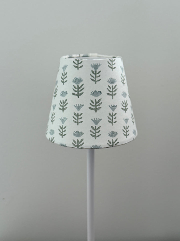 Block Printed Shade for Cordless LED Lamps