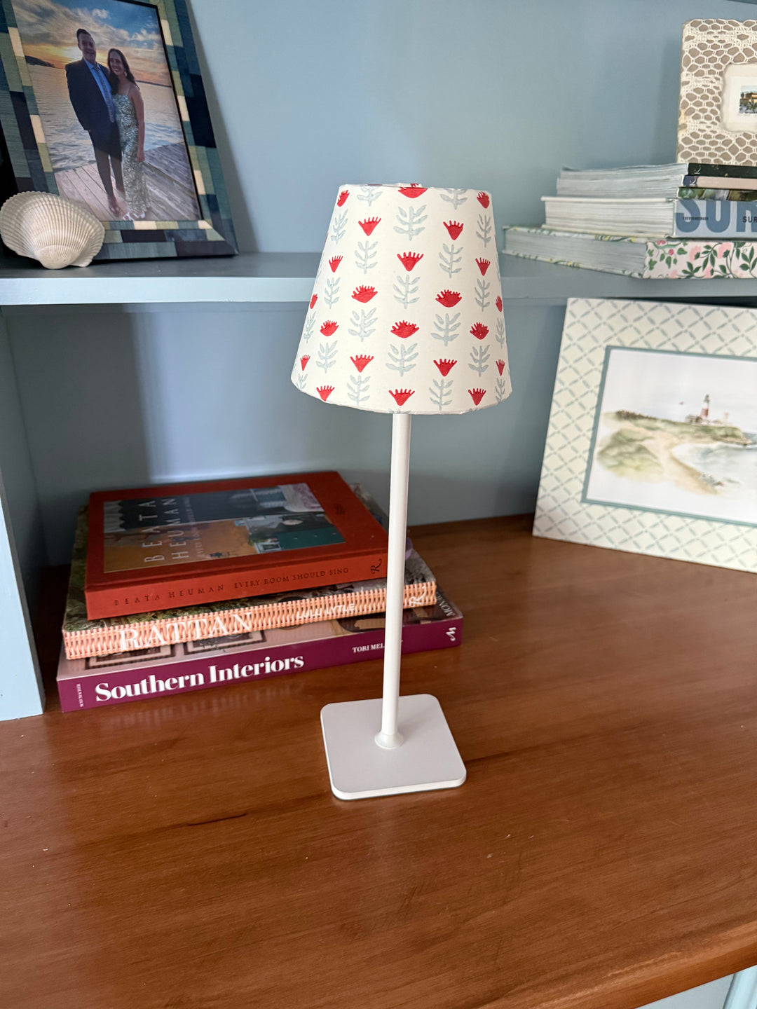Block Printed Shade for Cordless LED Lamps