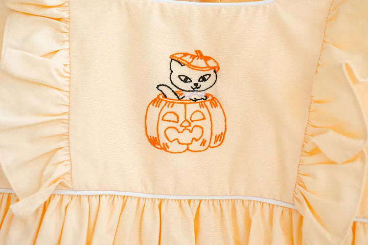 Kitty Jack O'lantern Embroidered Callie Bubble