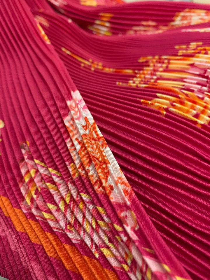 Raspberry Accordion Pleat