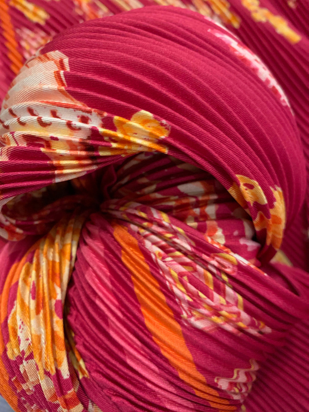 Raspberry Accordion Pleat