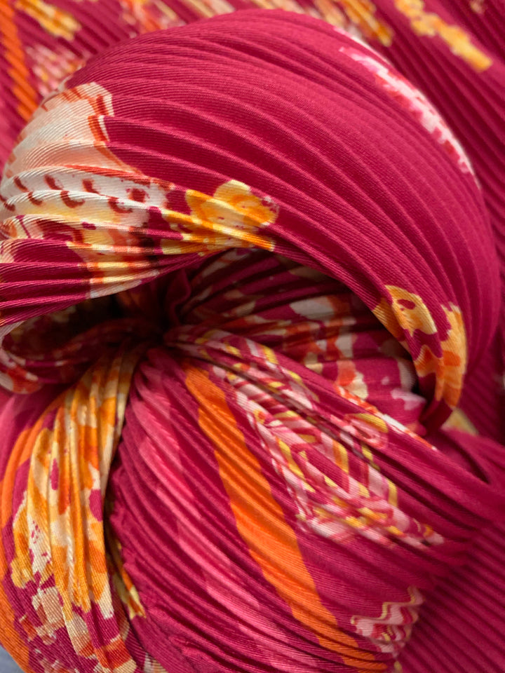 Raspberry Accordion Pleat