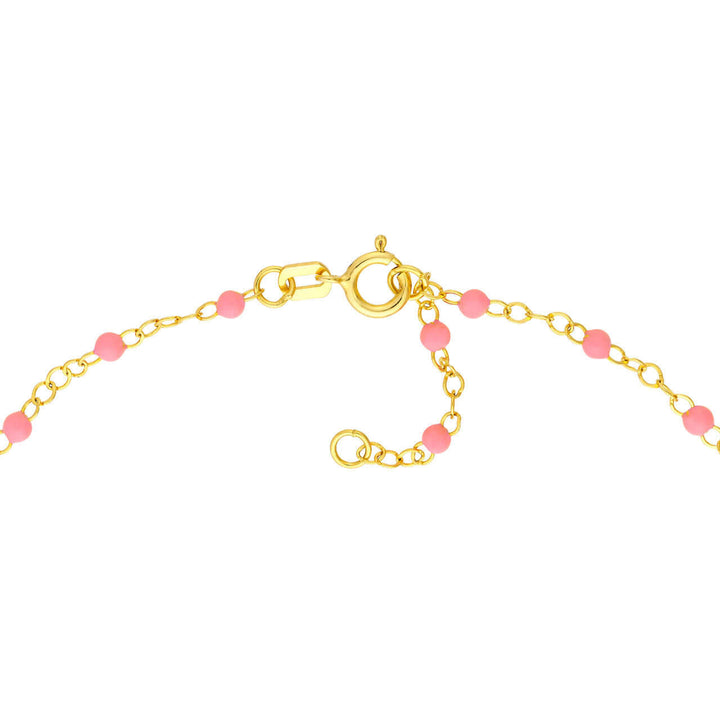 Baby Pink Enamel Bead Piatto Chain Bracelet