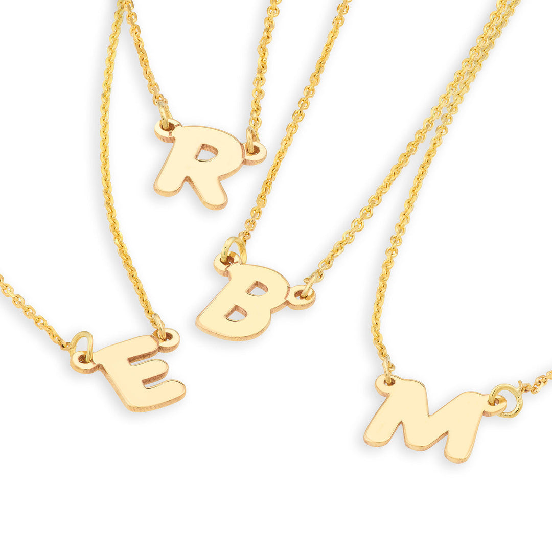 Large Flat Bubble Nameplate Necklace