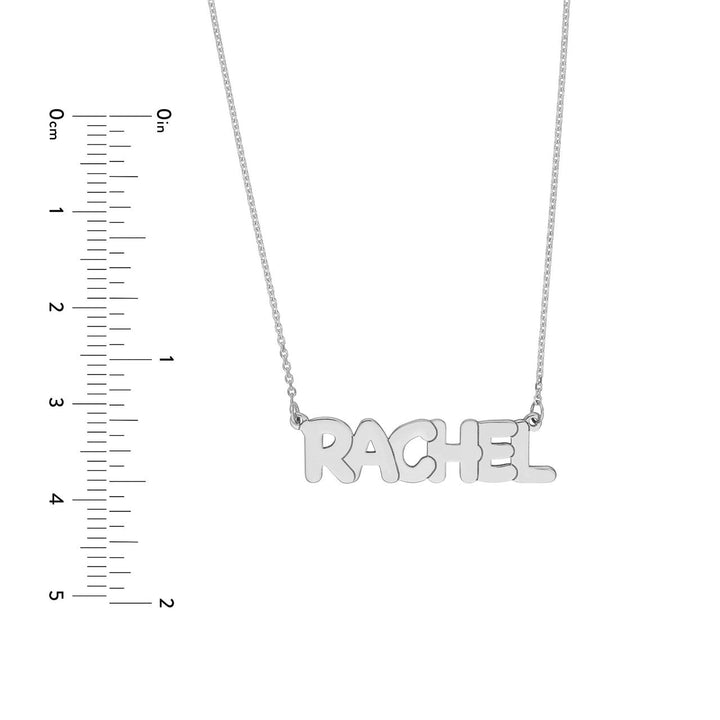 Large Flat Bubble Nameplate Necklace