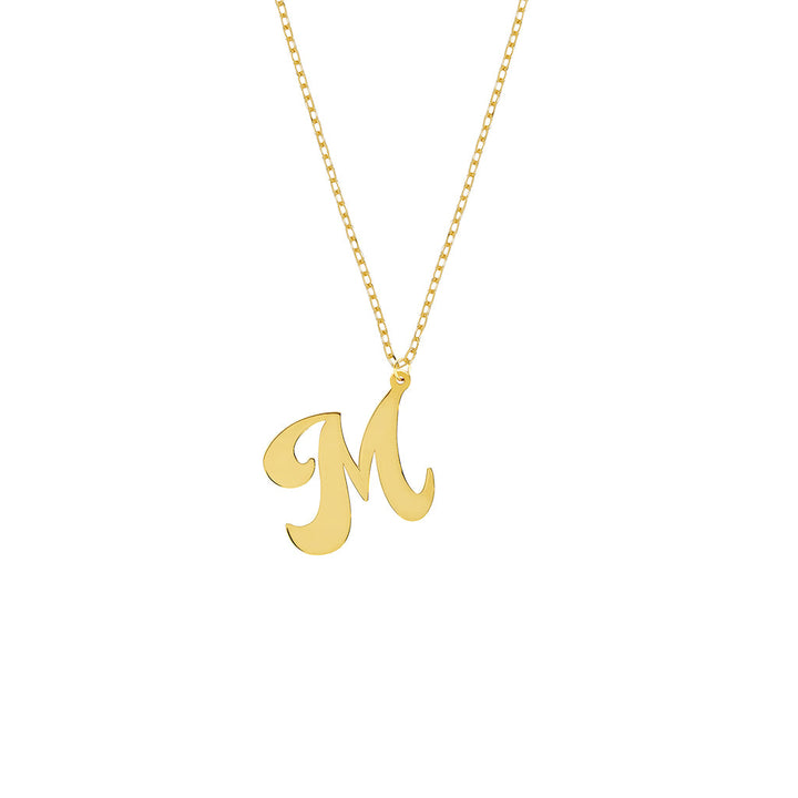 Script Tilt Initial Necklace