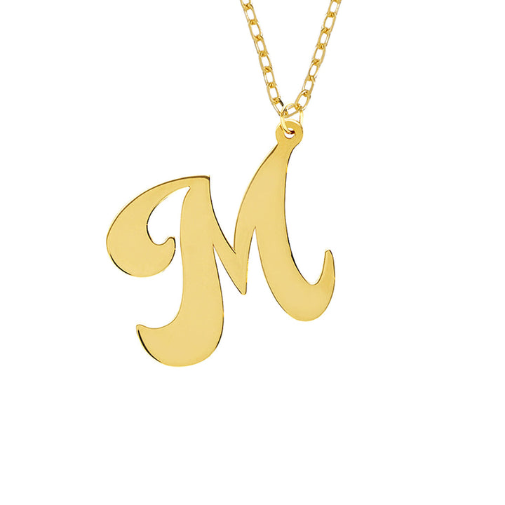 Script Tilt Initial Necklace