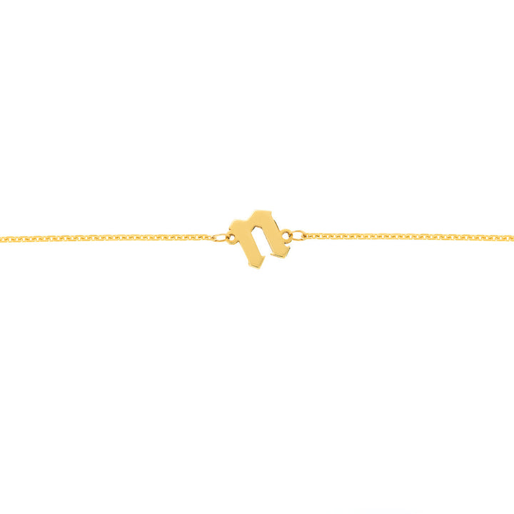 Gothic Slanted Initial Bracelet