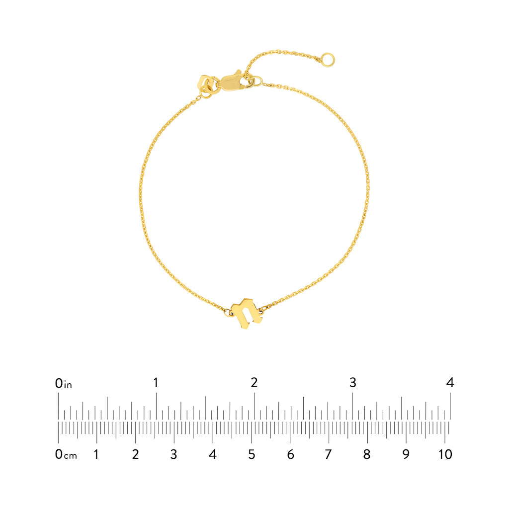 Gothic Slanted Initial Bracelet