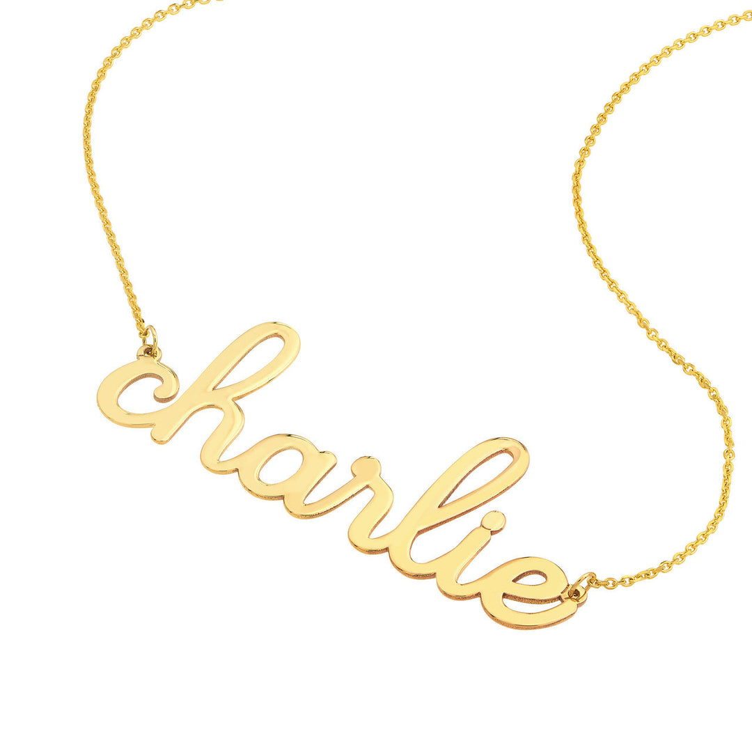 Doodle Script Nameplate Necklace