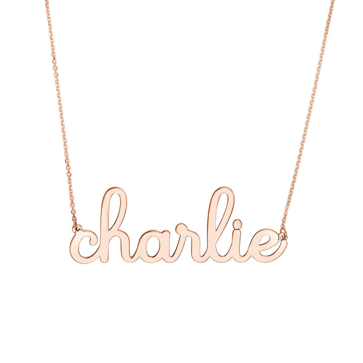 Doodle Script Nameplate Necklace