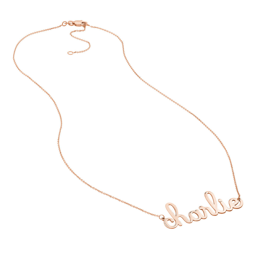 Doodle Script Nameplate Necklace