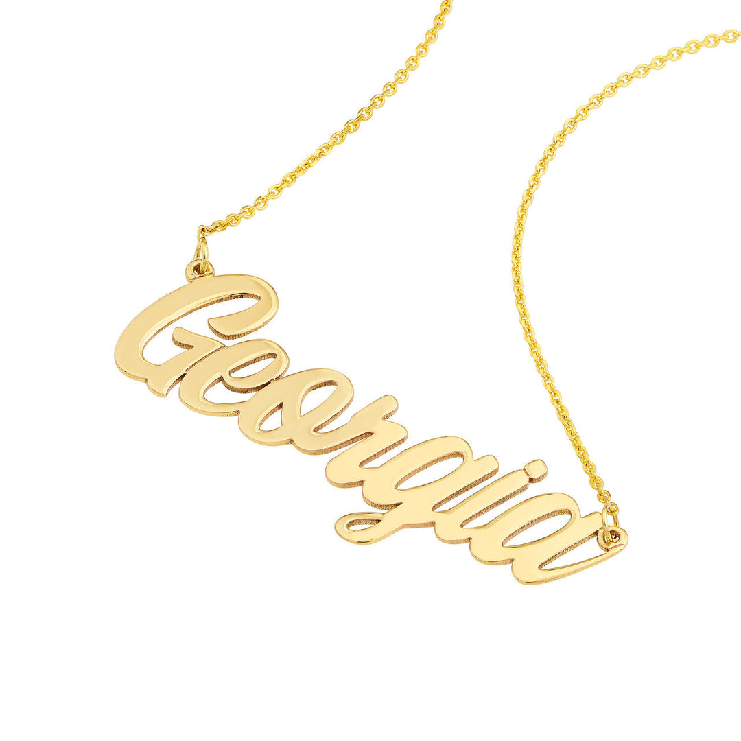 Script Nameplate Necklace