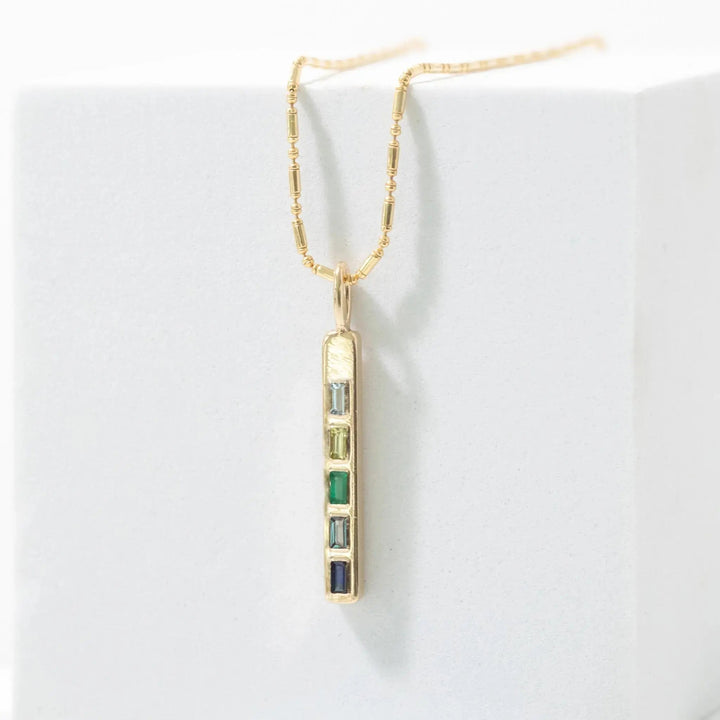 MFM Baguette Bar Pendant with 5 stones