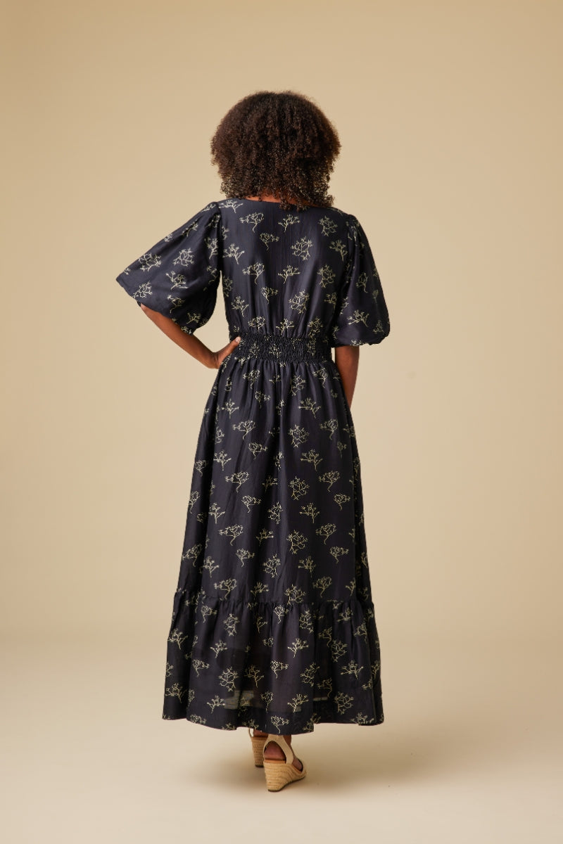 Mabel Chanderi Silk Maxi Dress