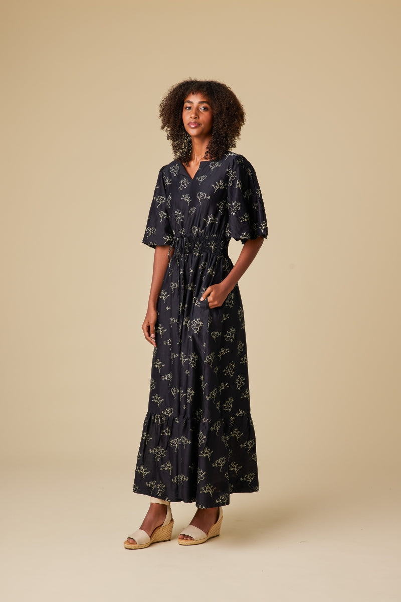 Mabel Chanderi Silk Maxi Dress