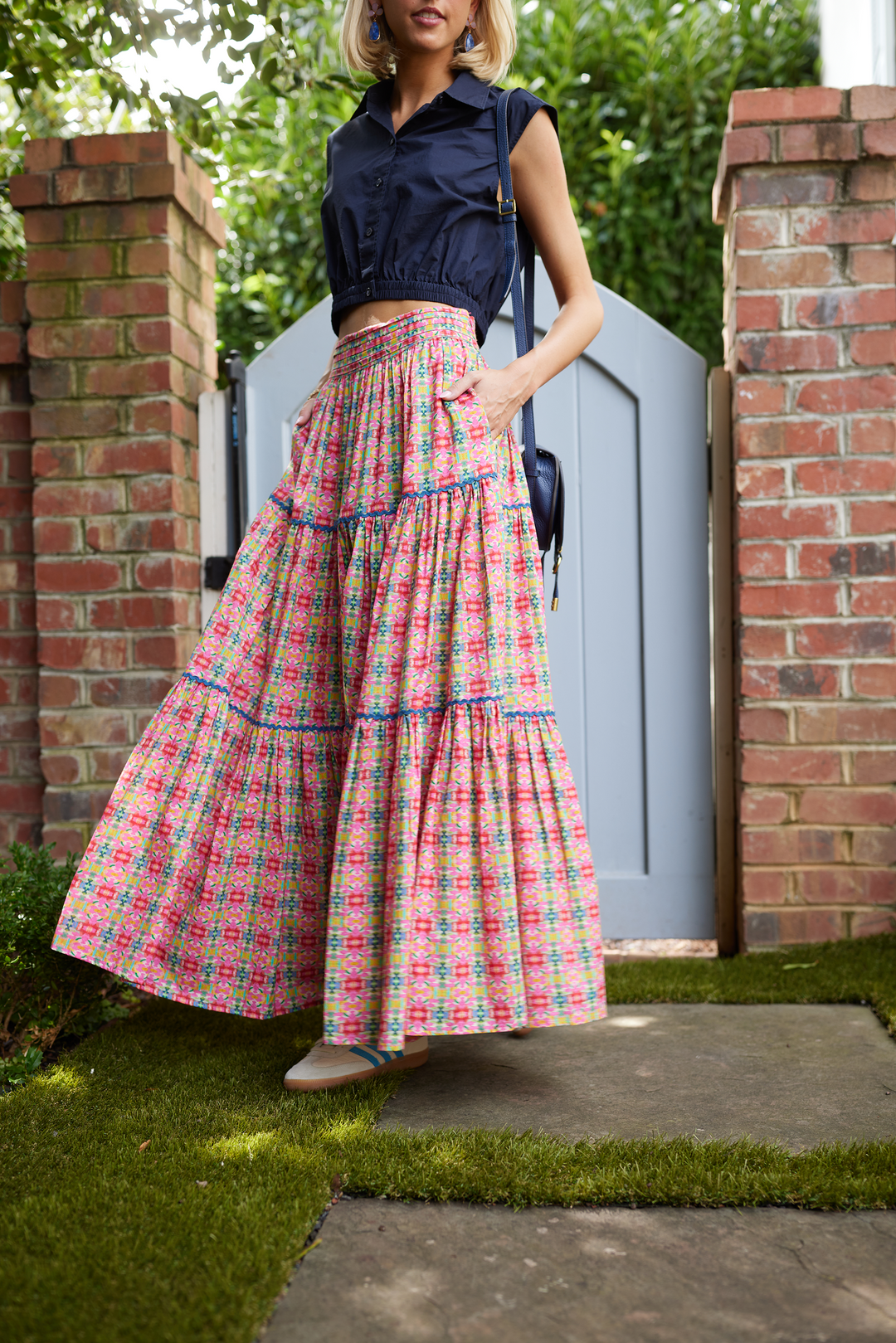 Triple Tiered Maxi Skirt - Moroccan Pink