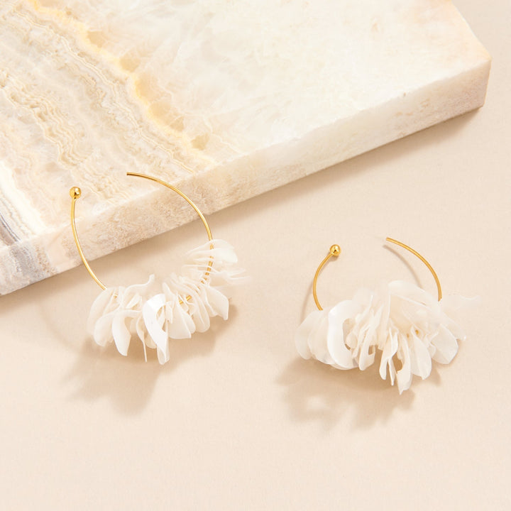 Mini Lolita Hoop Earrings White