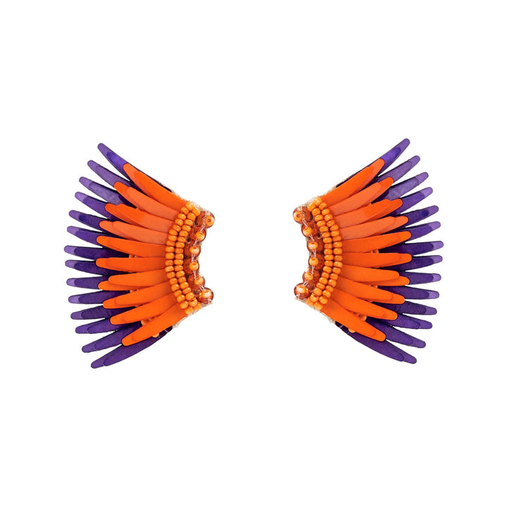 Mini Madeline Earrings Orange/ Purple