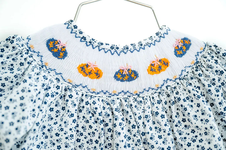 Chinoiserie Pumpkins Smocked Helen Dress