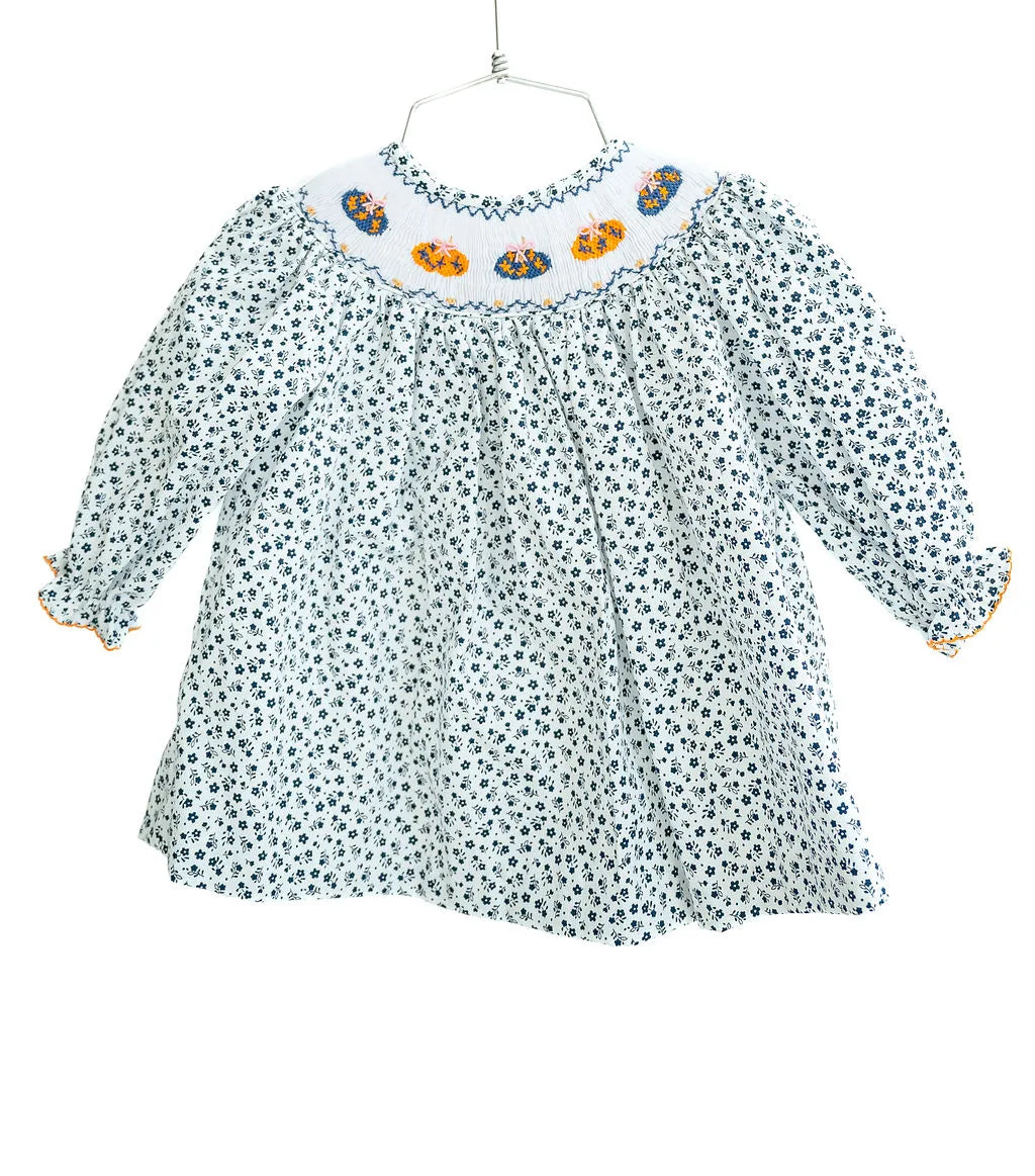 Chinoiserie Pumpkins Smocked Helen Dress