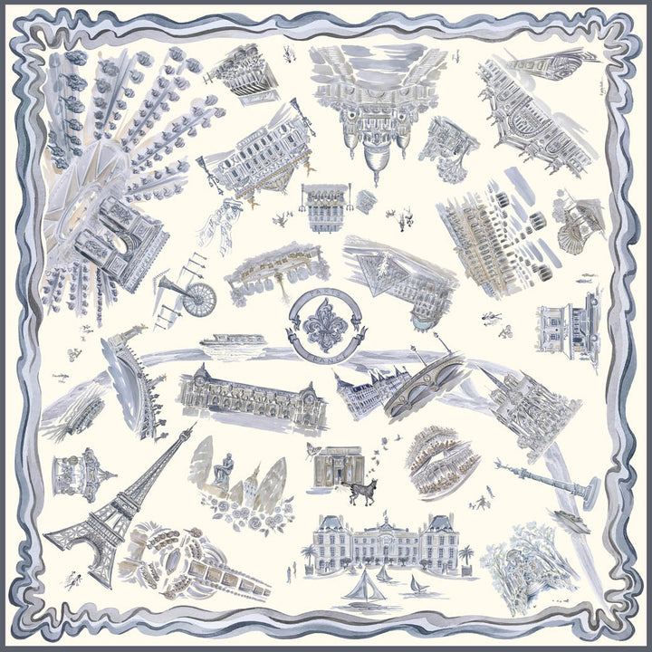 Paris Silk Scarf in Cream