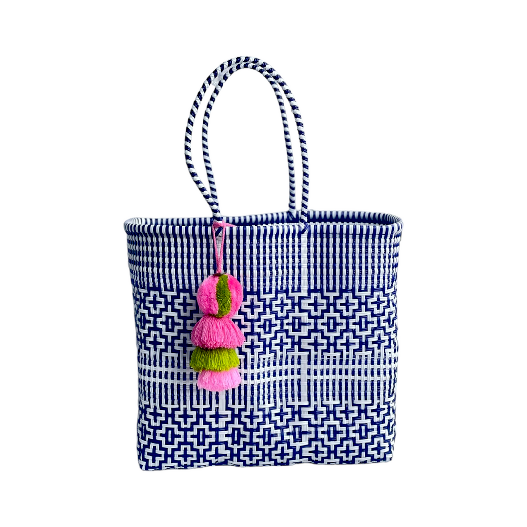 Preppy Tile Navy / White Citron Tote