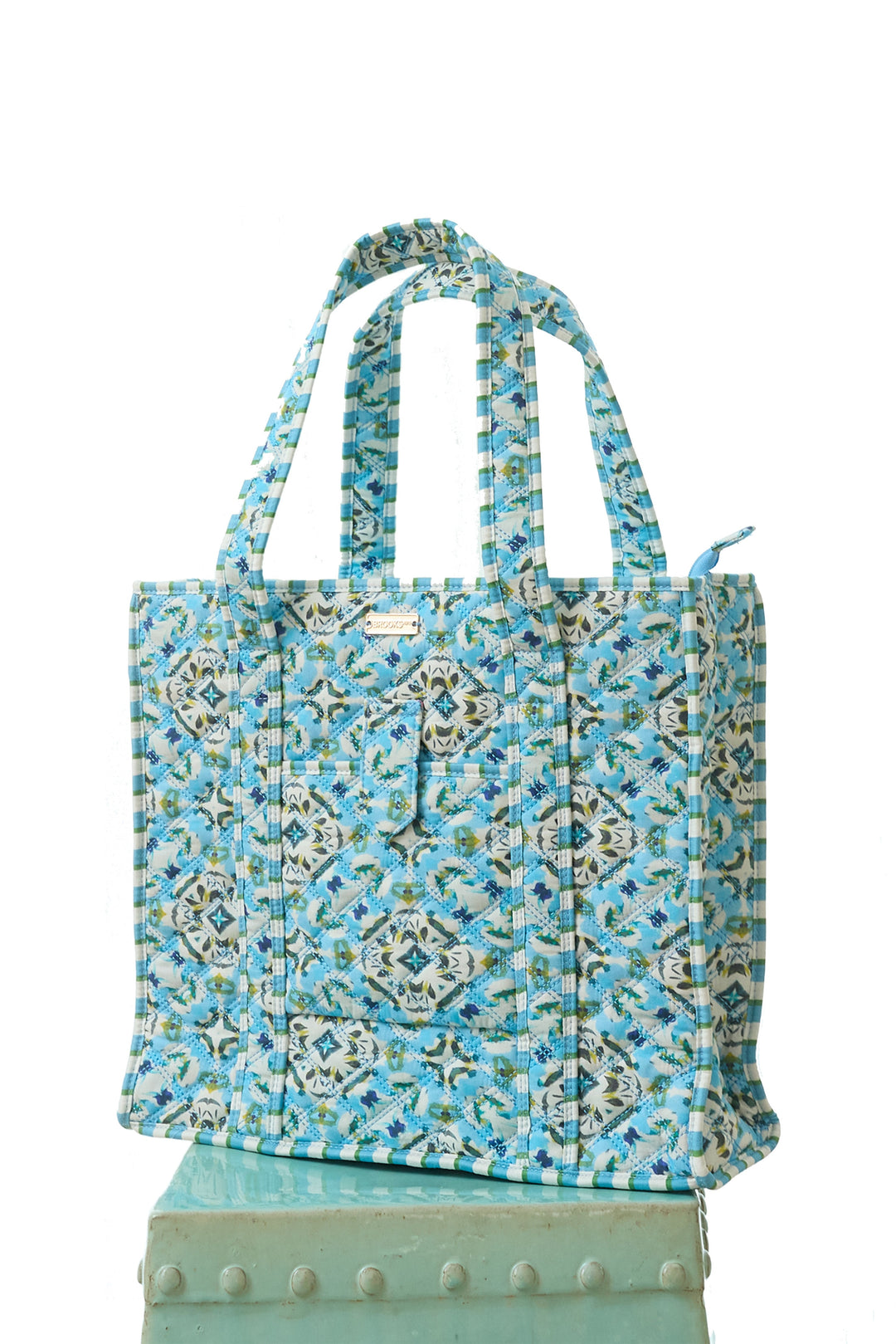 On the Road Quilted Tote - English Tile