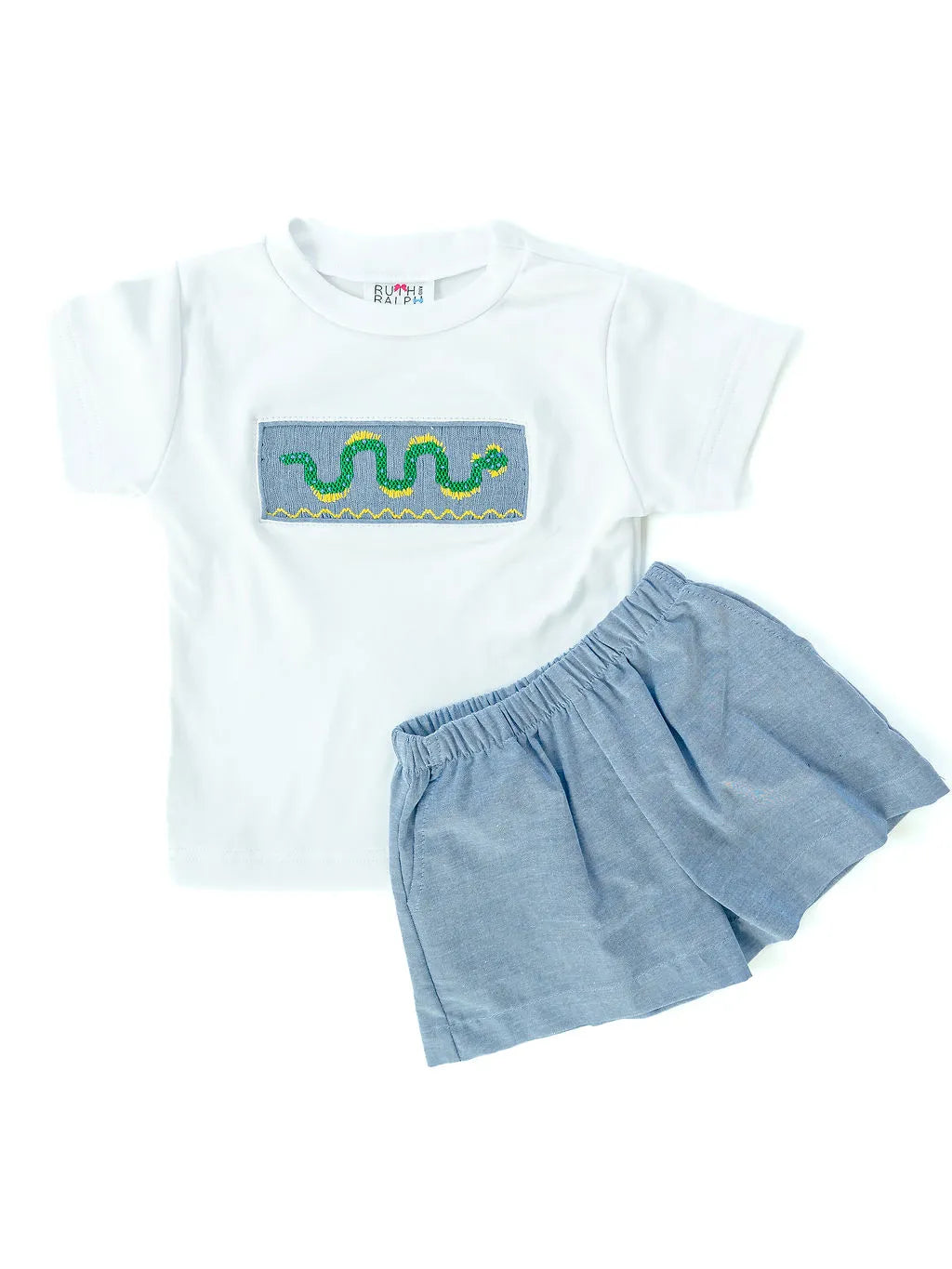 Snake Smocked Beau T-Shirt/Shorts Set